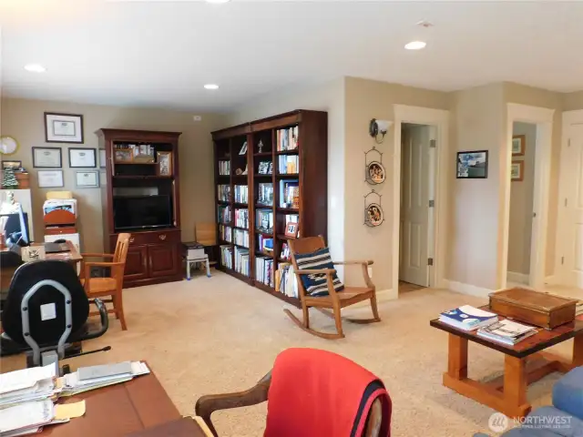 Built in bookcases in bonus room