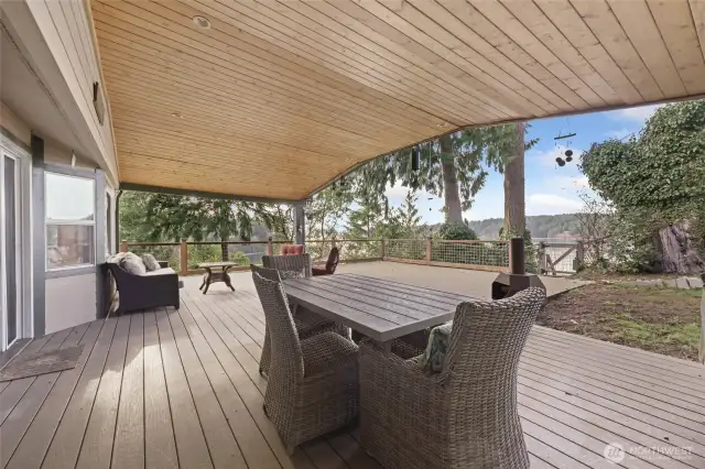 Large covered decks for enjoying all the seasons and entertaining.