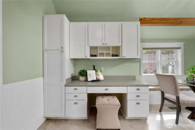 Office nook in kitchen