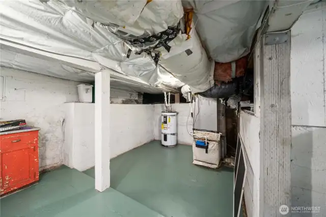 Water heater, furnace and A/C, basement ceiling is insulated