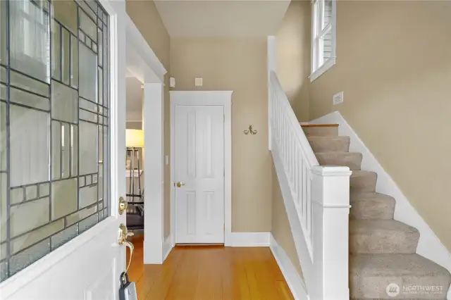 Formal entry and open staircase