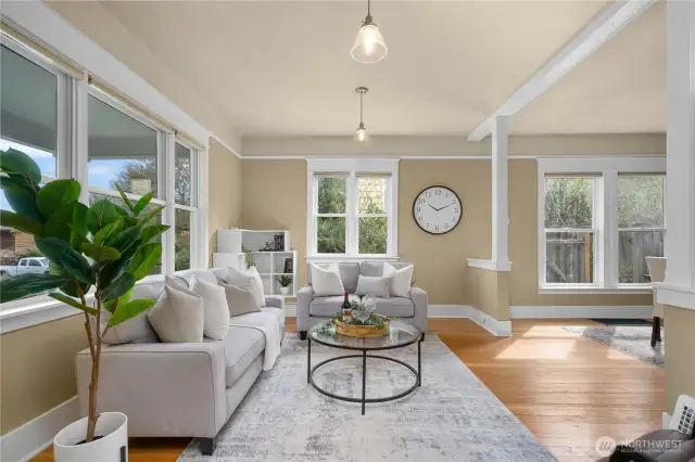 Formal living room, original fir floors