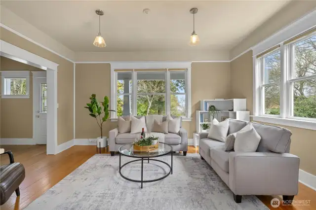 East and north-facing double pane windows