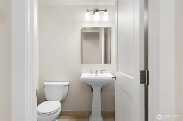 Powder room on upper floor.