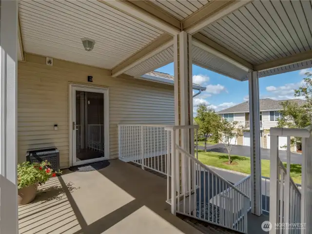 The breezeway provides a nice, private approach to the unit.