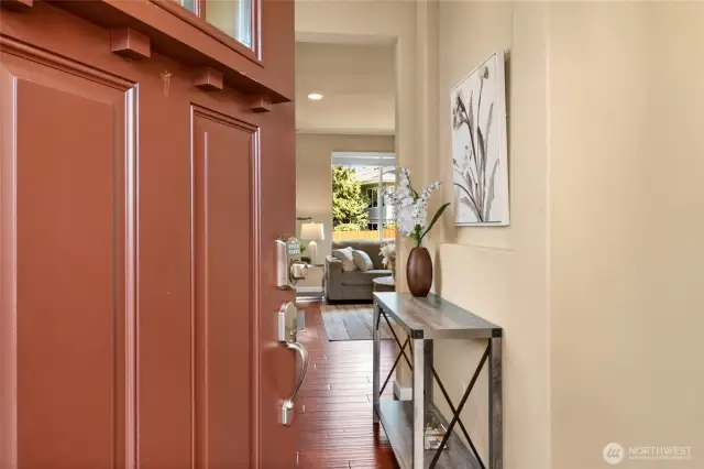 Enter this beautiful home and be greeted by a stylish front door.