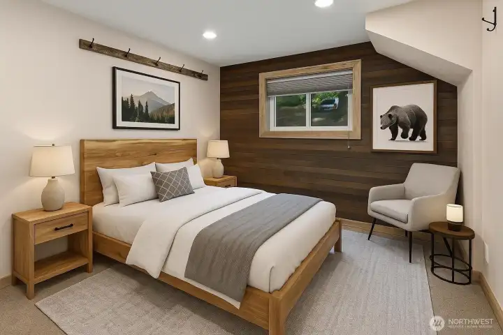 Virtually Staged Downstairs Bedroom