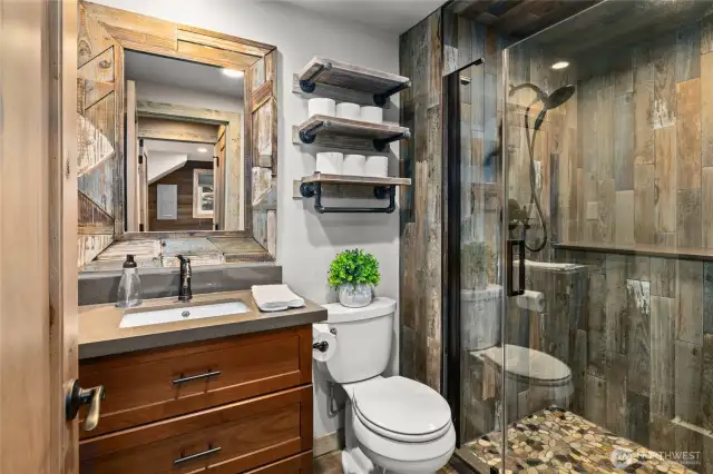 Downstairs 3/4 bathroom.