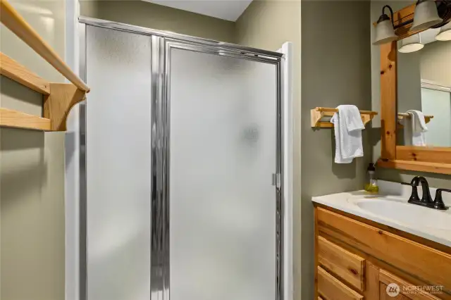 Upstairs 3/4 bathroom.