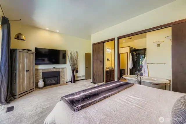 The Primary Suite includes a gas fireplace.
