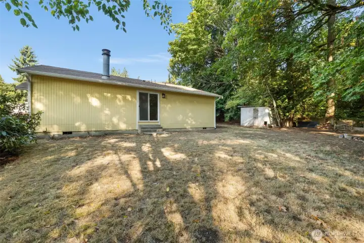 Large flat lot offers plenty of space for all your needs.