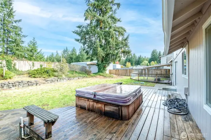 Relax in the hot tub year round!