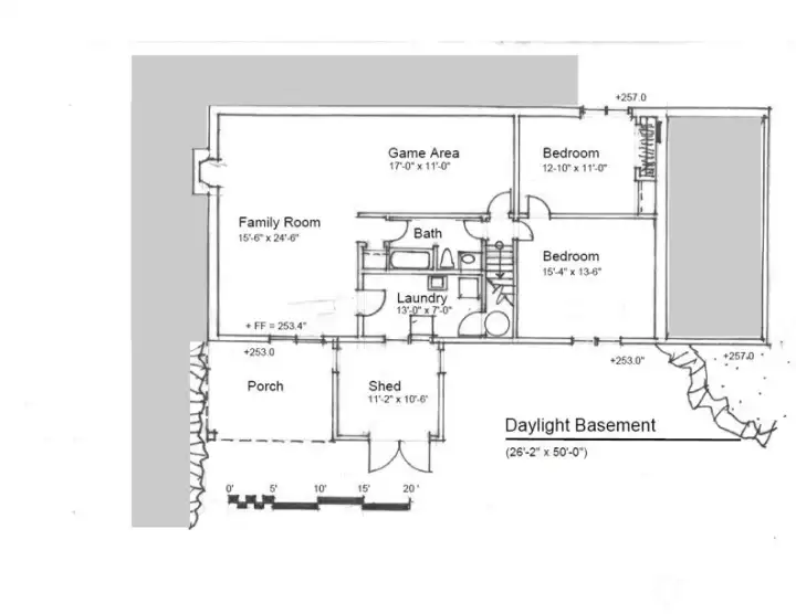 Layout of Basement floor plan