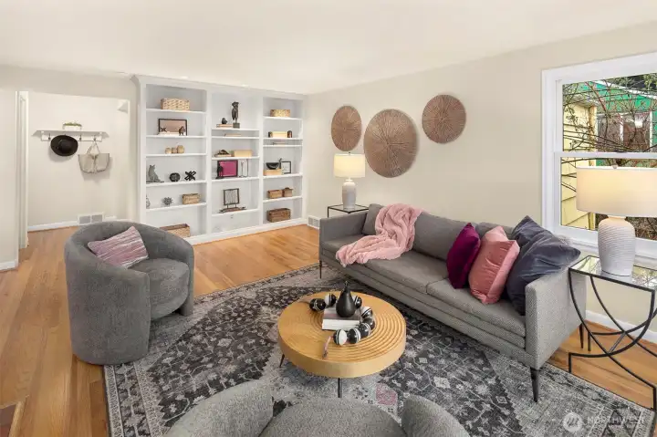 Beautiful built ins show off your favorite books and treasures!