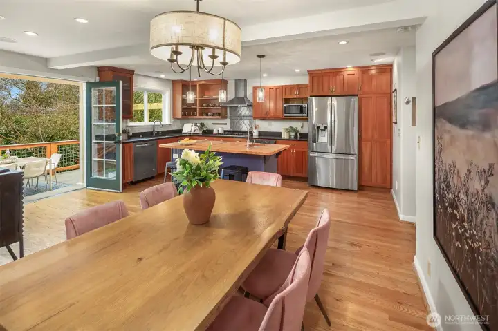 Throw open the French doors and the deck outside (with automatic awning) increases your living space dramatically.