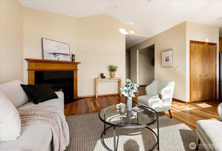 Warm up by the fire place and entertain guests while watching for eagles and orca whales.