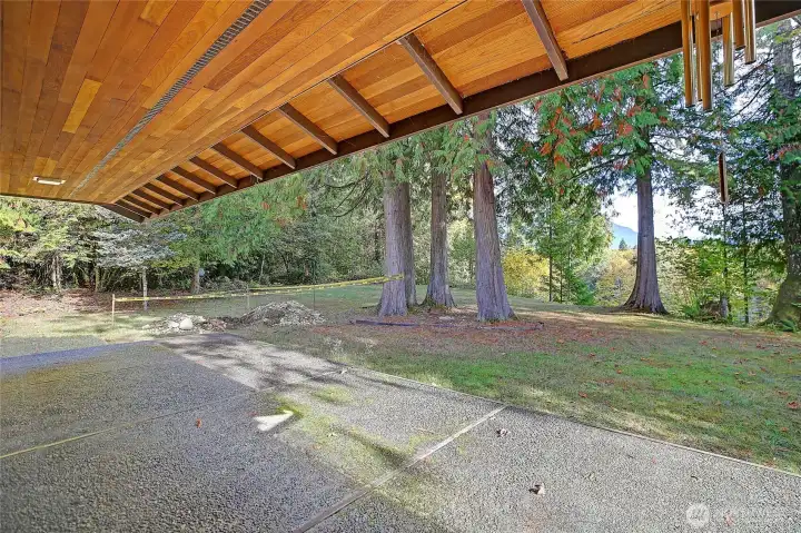 View from your partially  covered back patio.