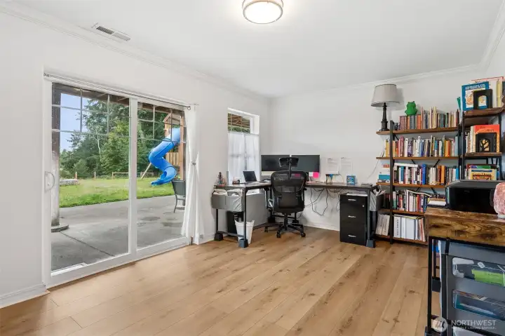 additional bedroom/office downstairs with access to outside