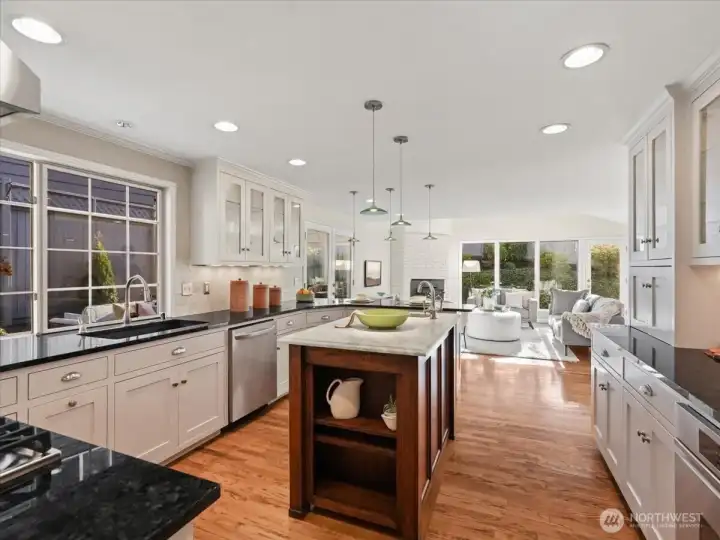 The spacious kitchen opens to the family room, creating an easy, connected flow with plenty of room for everyone.