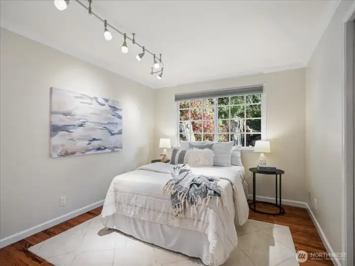 Bedroom three is light and bright, with two-door access offering flexibility to expand the room or create an adjoining office or play space.