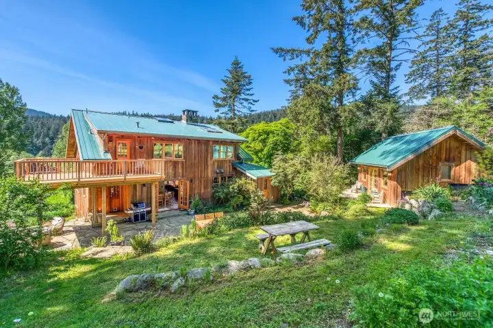 Frog Song Farm is located on 15 acres with meadow, gardens, forested land and pond.