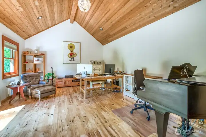 Detached Studio designed with additional insulation for sound-proofing.