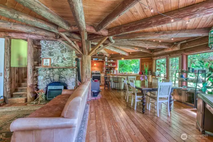 The Octagon cabin offers rustic charm for overflow guests or everyday living.