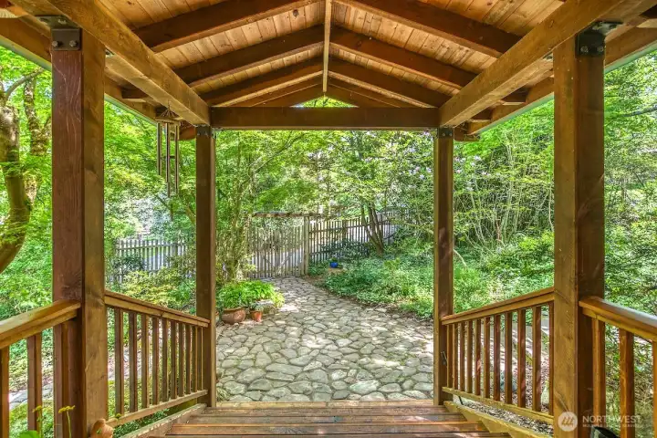 Enclosed patio entry to the main house.