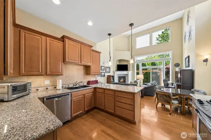 View of the great room from kitchen