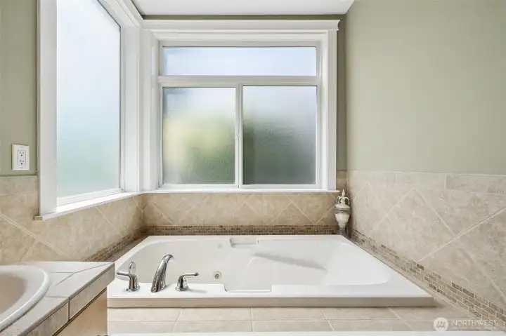 Large jetted tub in Primary Suite