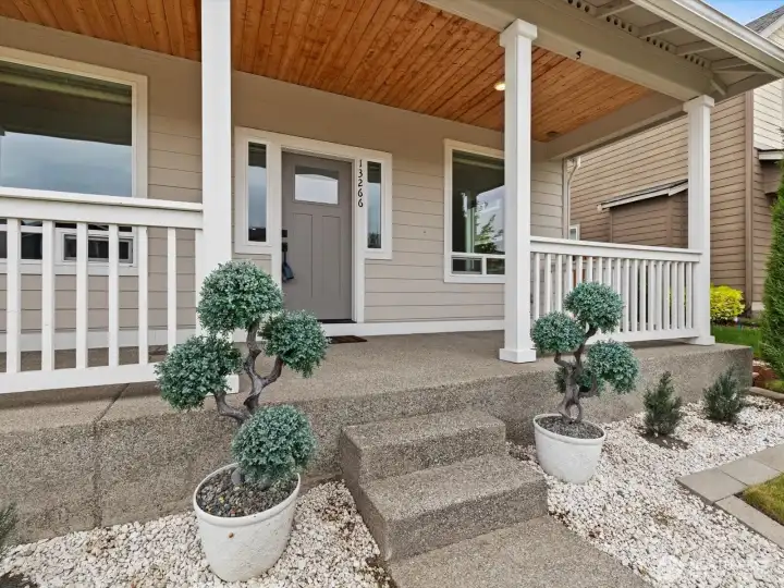 Extended covered patio for delightful times of relaxation.