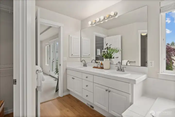 Primary Bath with New Floors Primary Bath with New Floors