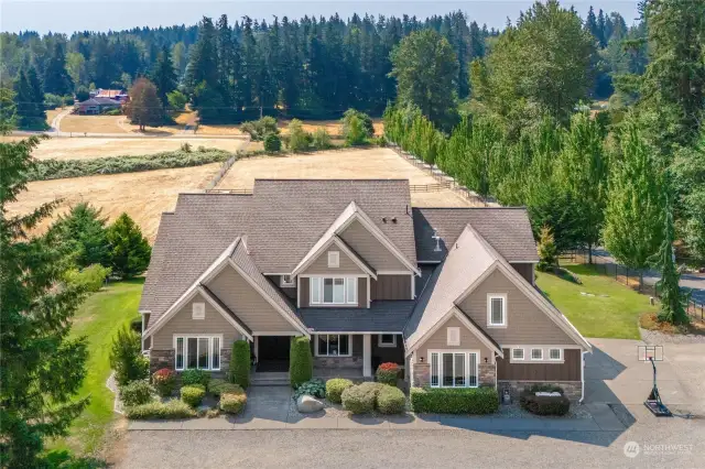 Stunning custom home on acreage.