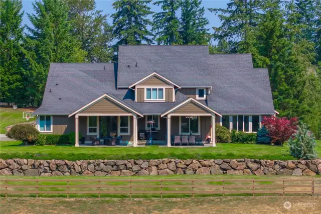 Backside of home overlooking pasture with beautiful views