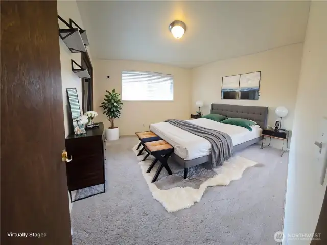 Virtually Staged photo of second bedroom
