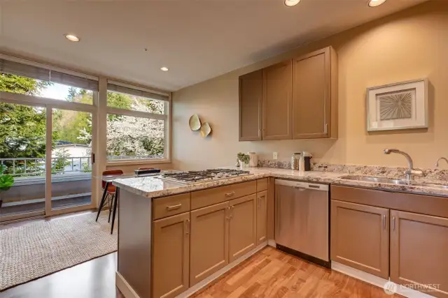 Expansive windows offer so much natural light.