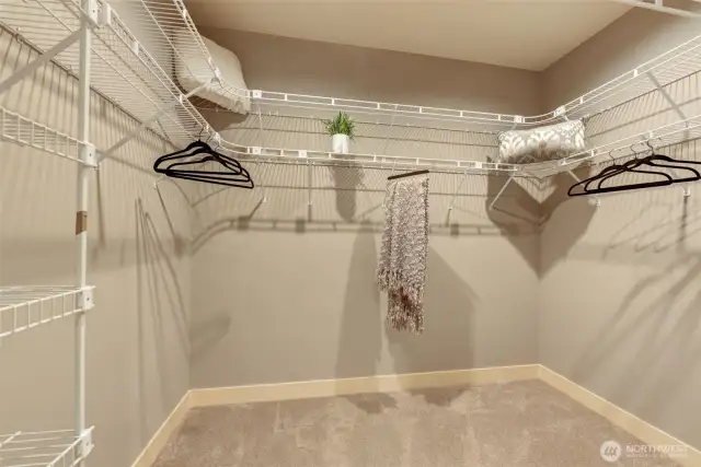 Primary suite walk-in closet.