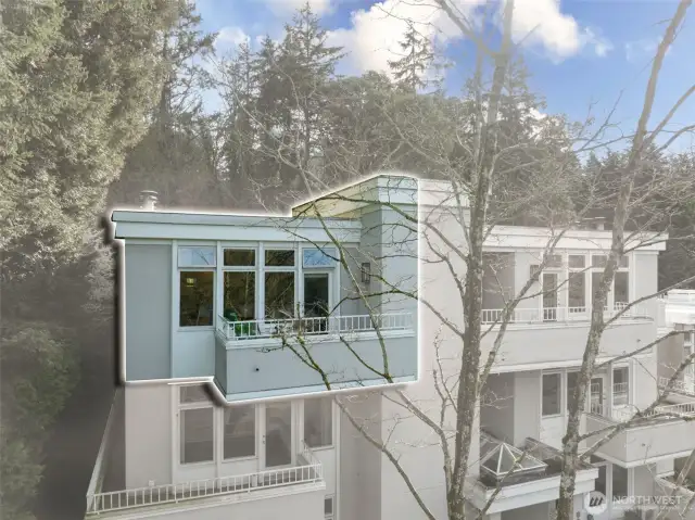 Top floor unit on the left.