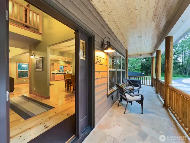 Front covered patio and entry