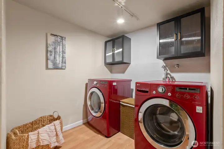 LAUNDRY ROOM OUT OF THE WAY SO NO ONE SEES YOUR LITERAL DIRTY LAUNDRY. WASHER AND DRYER STAY WITH HOME
