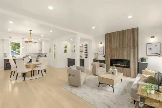 Designer fixtures and fresh finishes invite both sophistication and livability.