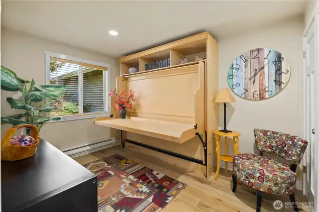 Second Bedroom with folded Murphy Bed.