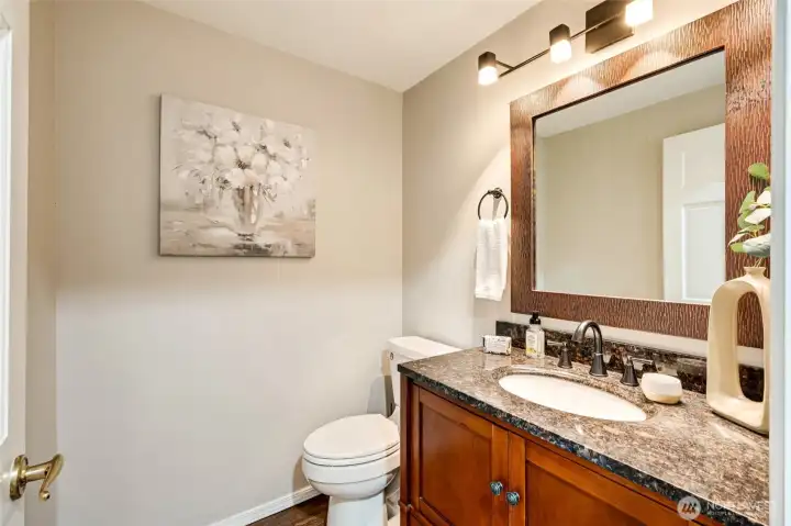 Guest bath on the main level - everything has been freshly painted throughout.