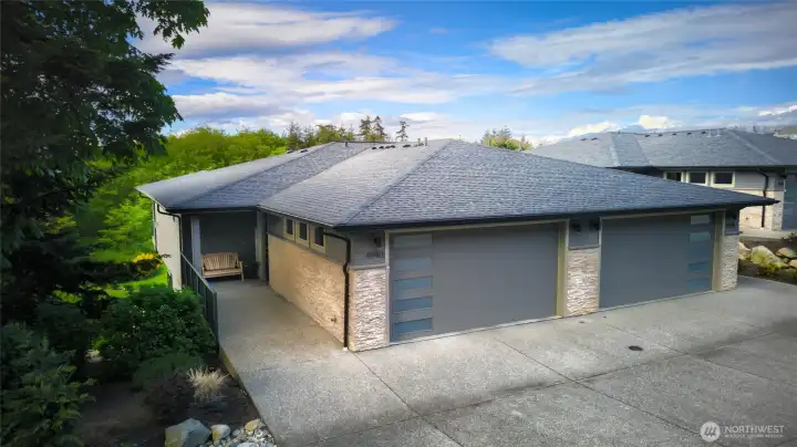 Private walkway to entry