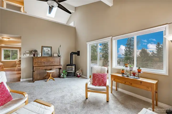 Expansive front deck through the sliding door