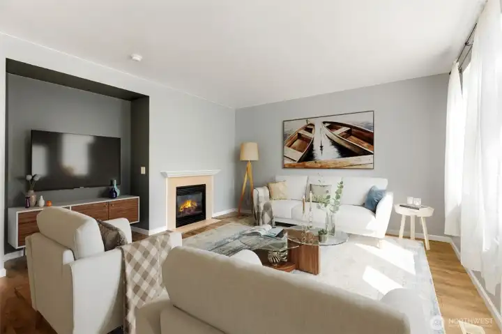 Virtually staged back room