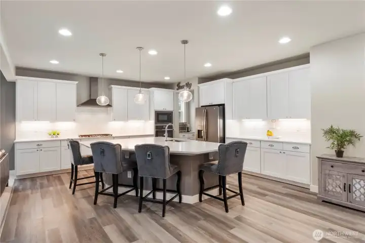 Massive kitchen island with seating