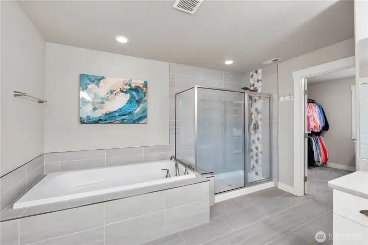Soaking tub and large shower