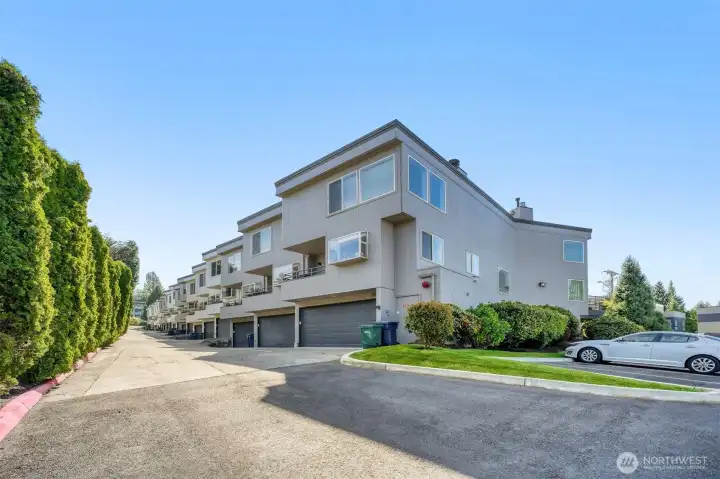 Easy alley access to the oversized two-car garage.