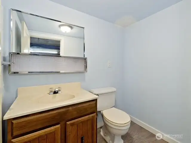 Lower level half bath.